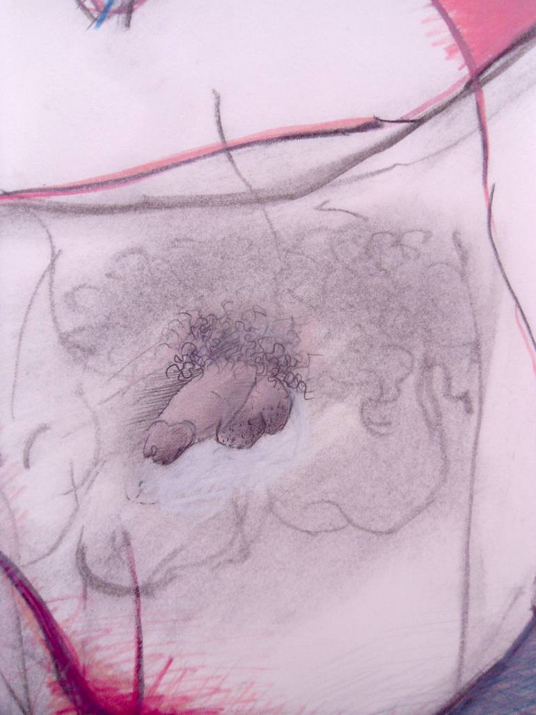 Original Expressionism Nude Drawing by Paul Woods