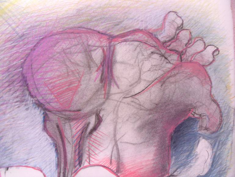 Original Expressionism Nude Drawing by Paul Woods
