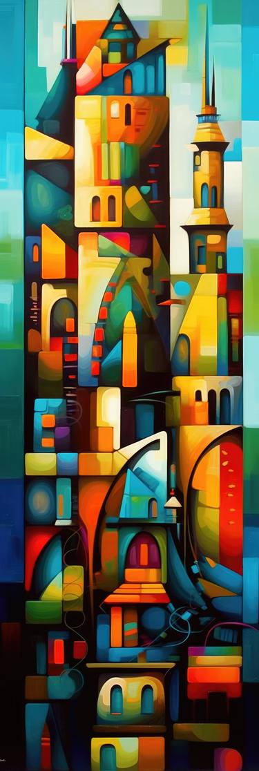 Print of Cubism Abstract Digital by Cesar Peralta
