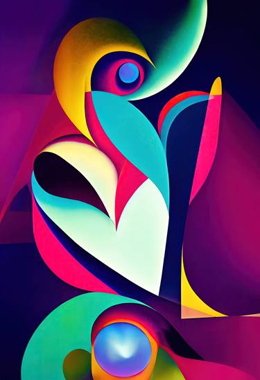 Print of Abstract Digital by Cesar Peralta