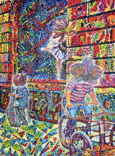 Print of Figurative Children Mixed Media by Cesar Peralta
