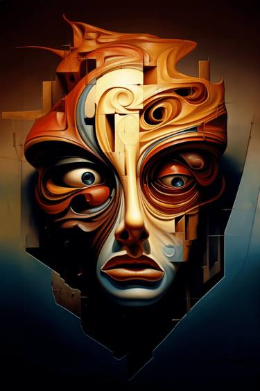 Print of Abstract Portrait Digital by Cesar Peralta