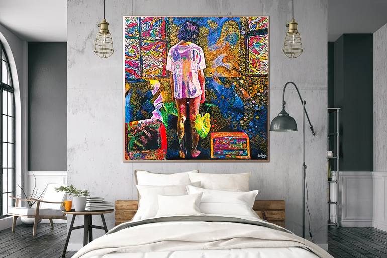 Original Impressionism People Painting by Cesar Peralta
