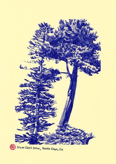 Print of Tree Drawings by Delphine Rocher