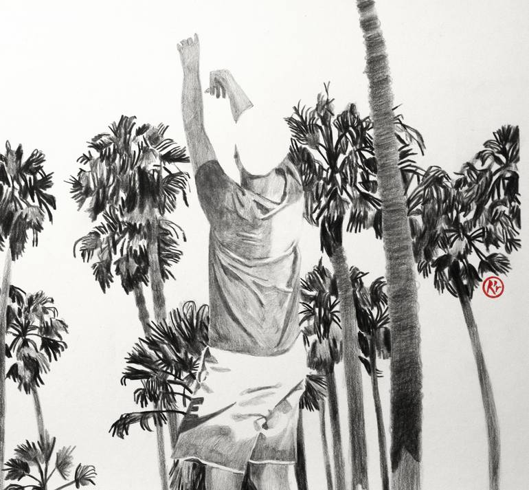 Original Realism Sport Drawing by Delphine Rocher