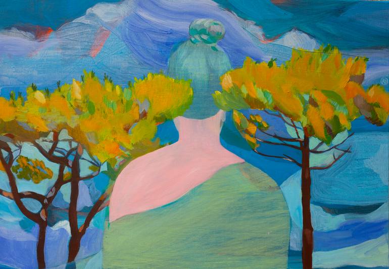 Original Figurative Landscape Painting by Delphine Rocher