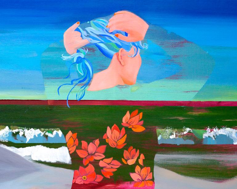 Original Figurative Seascape Painting by Delphine Rocher