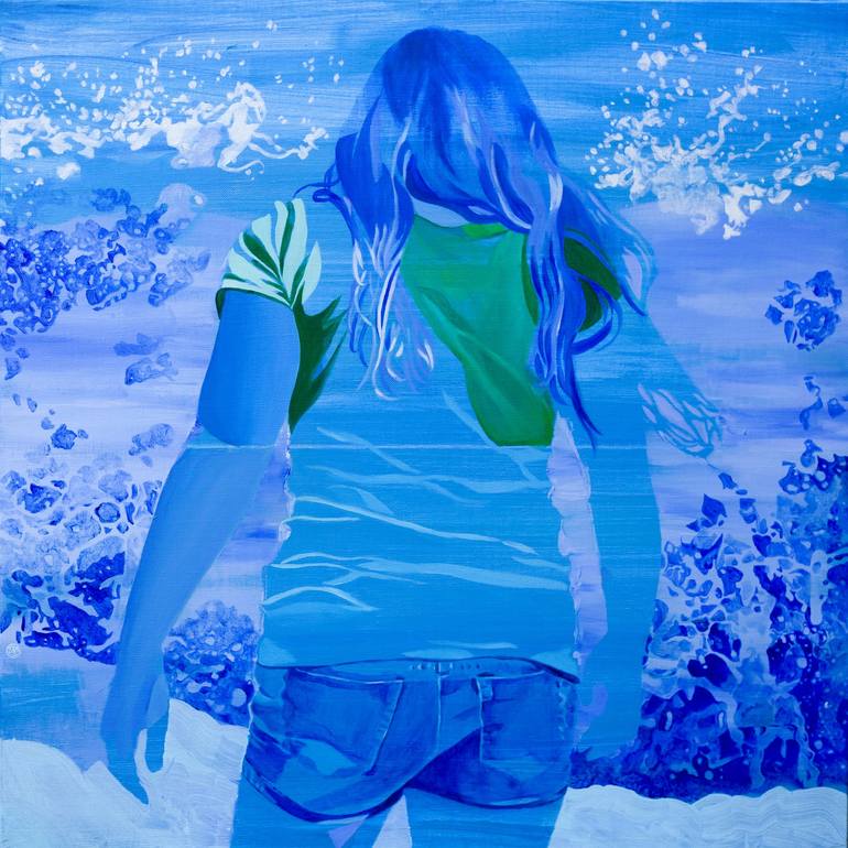 Original Figurative Seascape Paintings by Delphine Rocher