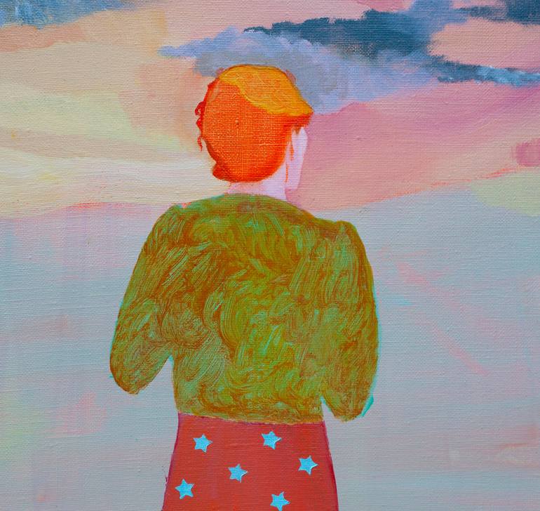 Original Art Nouveau Landscape Painting by Delphine Rocher