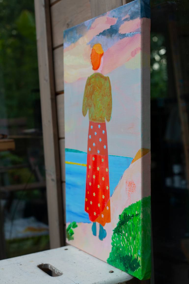 Original Art Nouveau Landscape Painting by Delphine Rocher