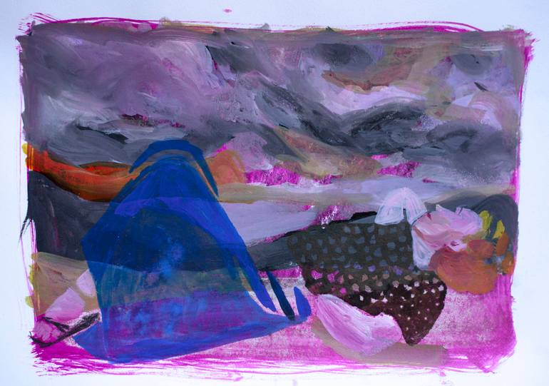 Original Expressionism Landscape Drawing by Delphine Rocher