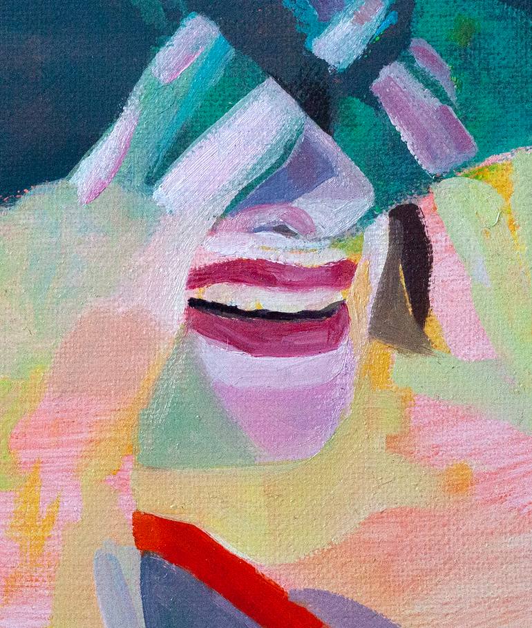 Original Expressionism People Painting by Delphine Rocher