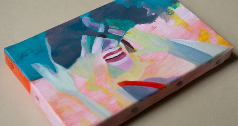 Original Expressionism People Painting by Delphine Rocher
