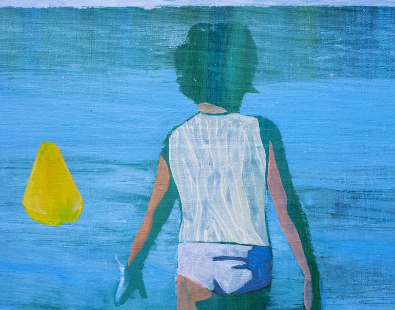 Original Figurative Beach Painting by Delphine Rocher