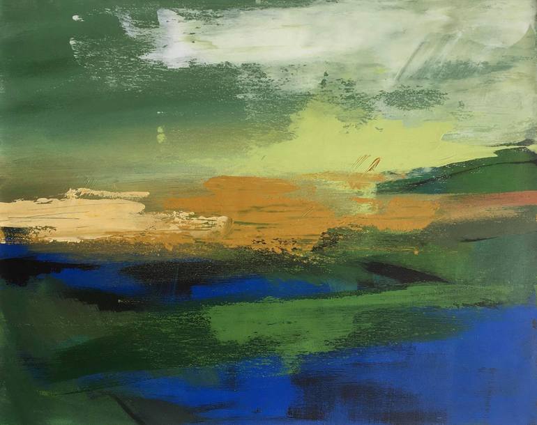 green field Painting by Khrystyna Mashtaler | Saatchi Art