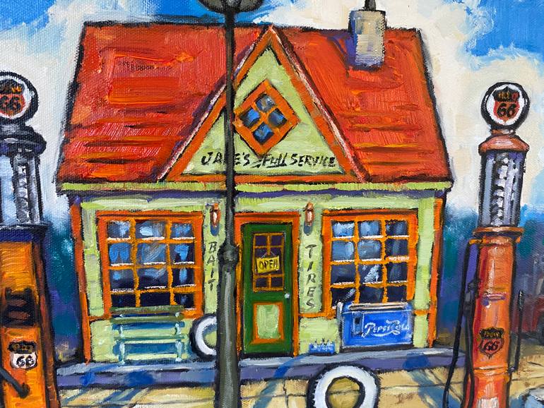 Original Folk Transportation Painting by Lee Reedy