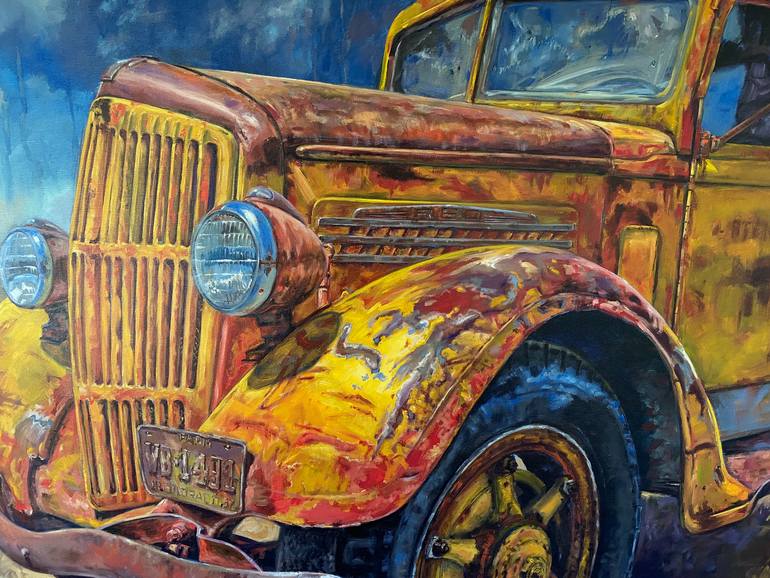 Original Folk Transportation Painting by Lee Reedy