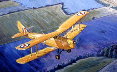 Original Airplane Painting by Lee Reedy