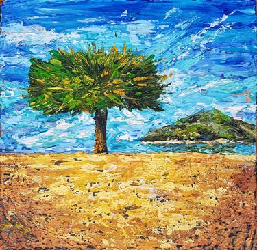 Print of Expressionism Beach Paintings by Martisha Sea
