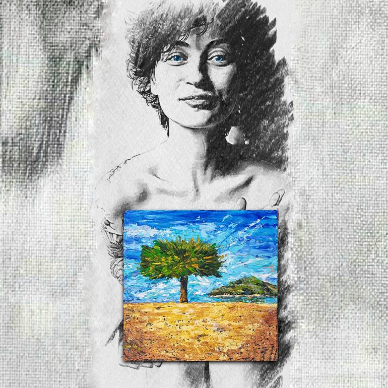 Original Expressionism Beach Painting by Martisha Sea