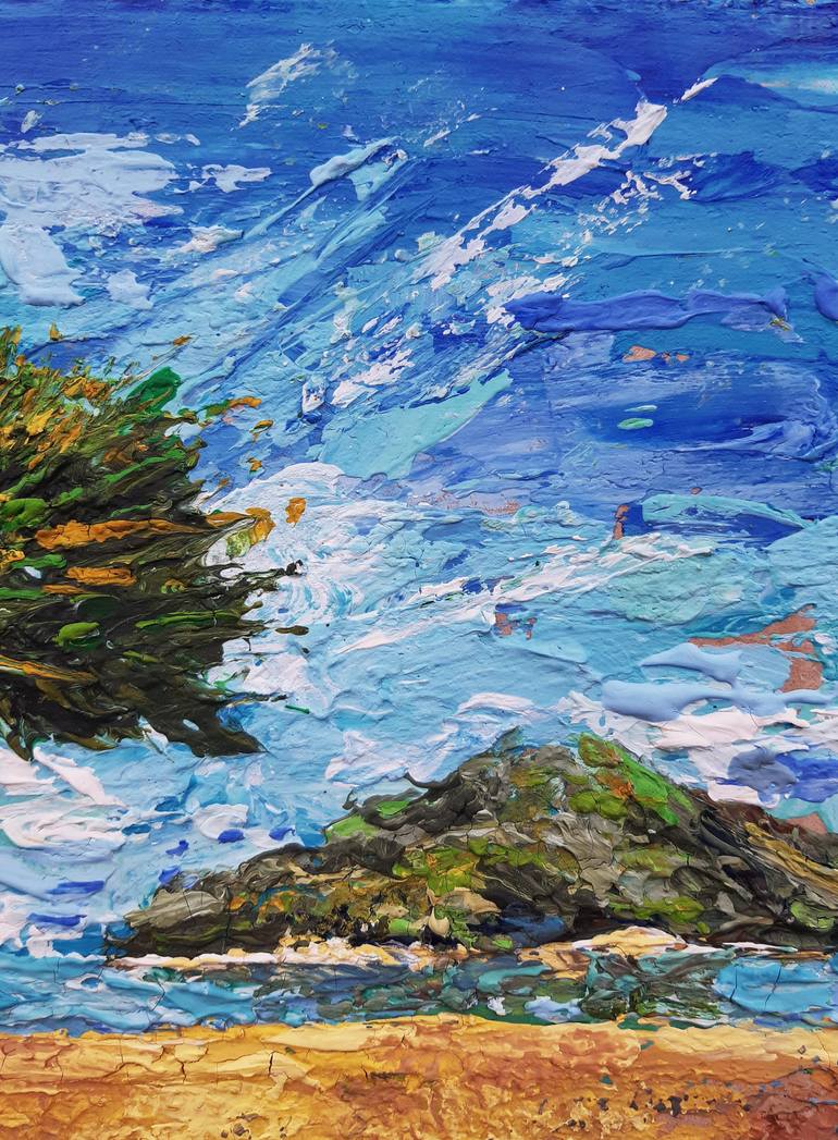 Original Expressionism Beach Painting by Martisha Sea