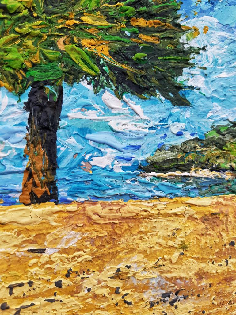 Original Expressionism Beach Painting by Martisha Sea