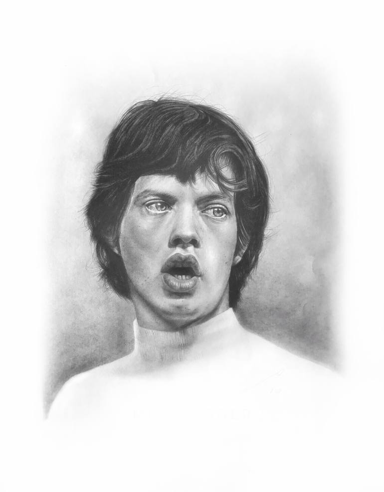 Mick Jagger portrait. Drawing by Santiago Albitre | Saatchi Art