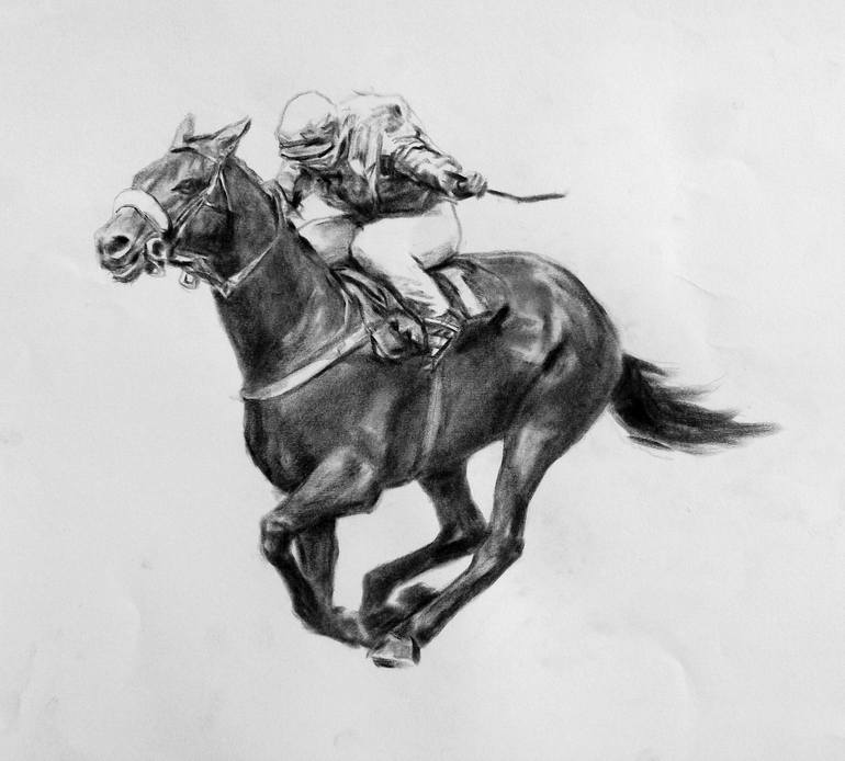 horse racing Drawing by Dedy Reru Saatchi Art