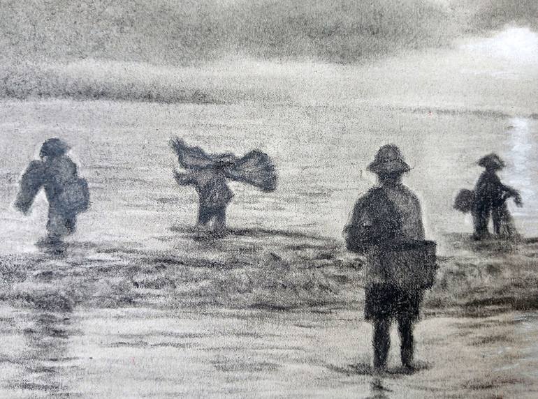 Original Figurative Beach Drawing by Dedy Reru