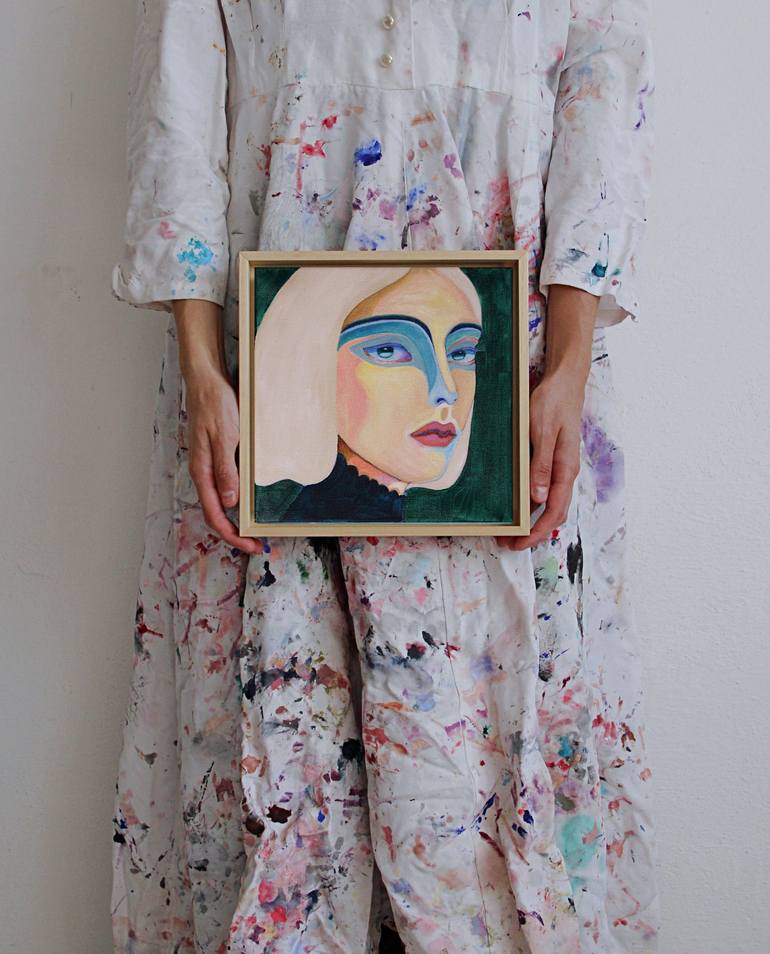 Original Modern Portrait Painting by Viola Babol