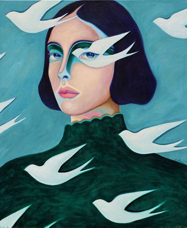 Print of Surrealism Portrait Paintings by Viola Babol