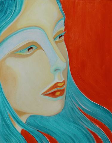 Original Surrealism Women Painting by Viola Babol