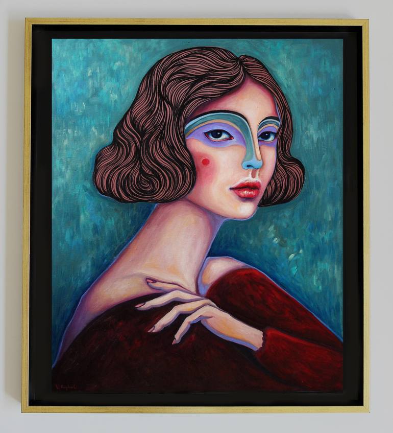 Original Art Deco People Painting by Viola Babol