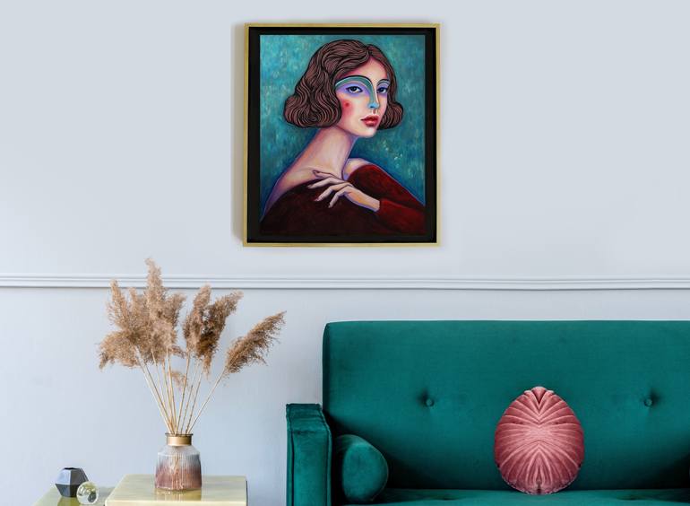 Original Art Deco People Painting by Viola Babol
