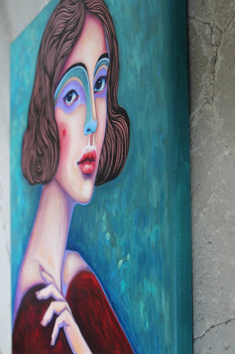 Original Art Deco People Painting by Viola Babol
