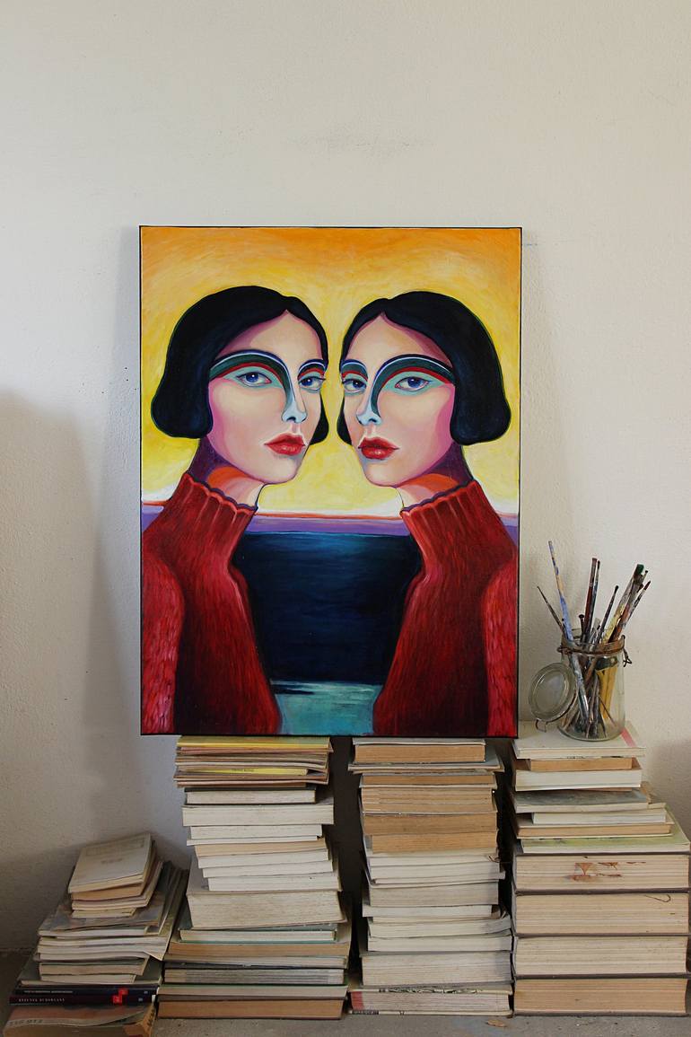 Original Expressionism Portrait Painting by Viola Babol