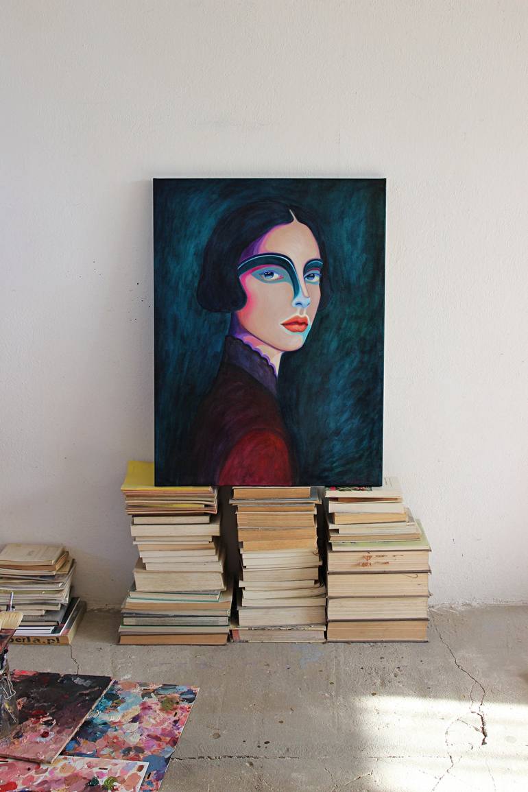 Original Surrealism Portrait Painting by Viola Babol