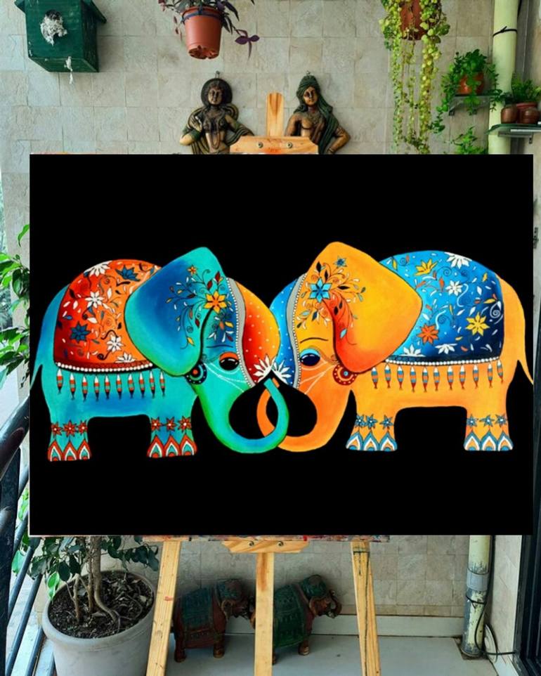 Original Art Deco Animal Painting by Shamali Baware