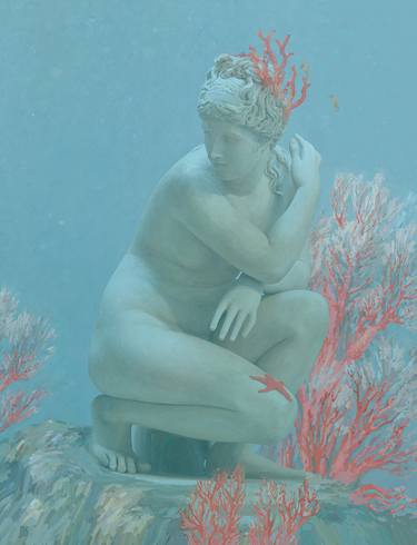 Saatchi Art Artist Yulia Dotsenko; Paintings, “Aphrodite Among the Corals (Sunken Cities 2100)” #art