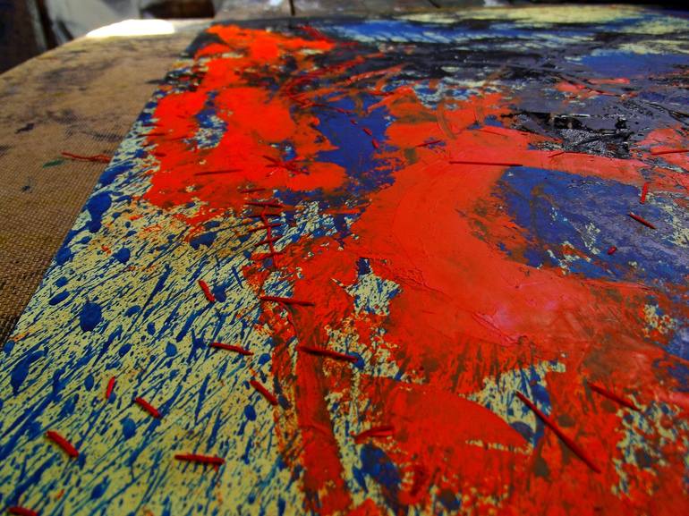 Original Abstract Expressionism Abstract Painting by Peter Musami