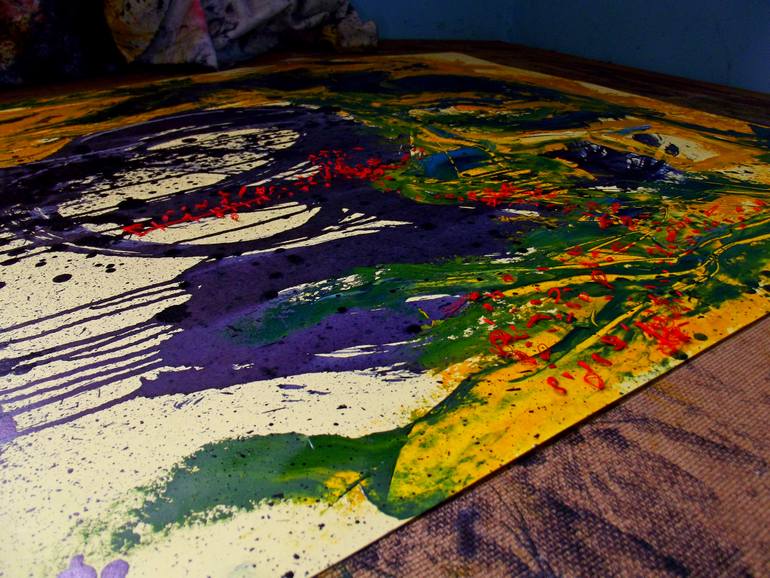 Original Abstract Expressionism Abstract Painting by Peter Musami