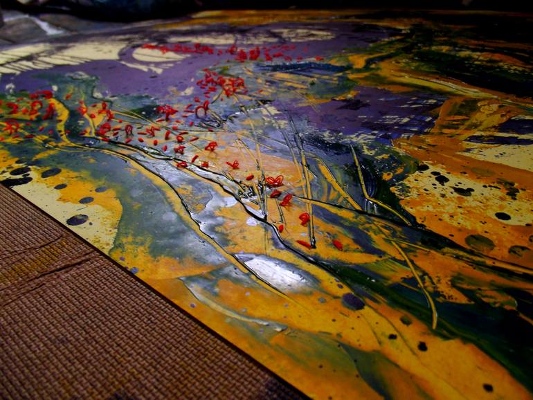 Original Abstract Expressionism Abstract Painting by Peter Musami