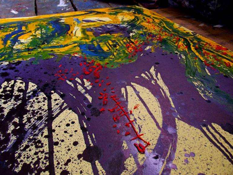 Original Abstract Expressionism Abstract Painting by Peter Musami