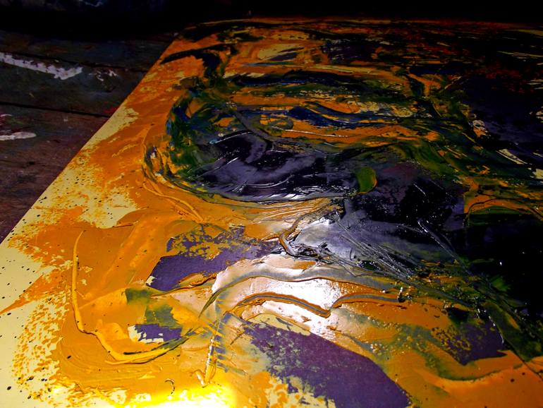 Original Abstract Expressionism Abstract Painting by Peter Musami