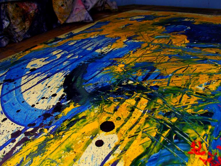 Original Abstract Expressionism Abstract Painting by Peter Musami