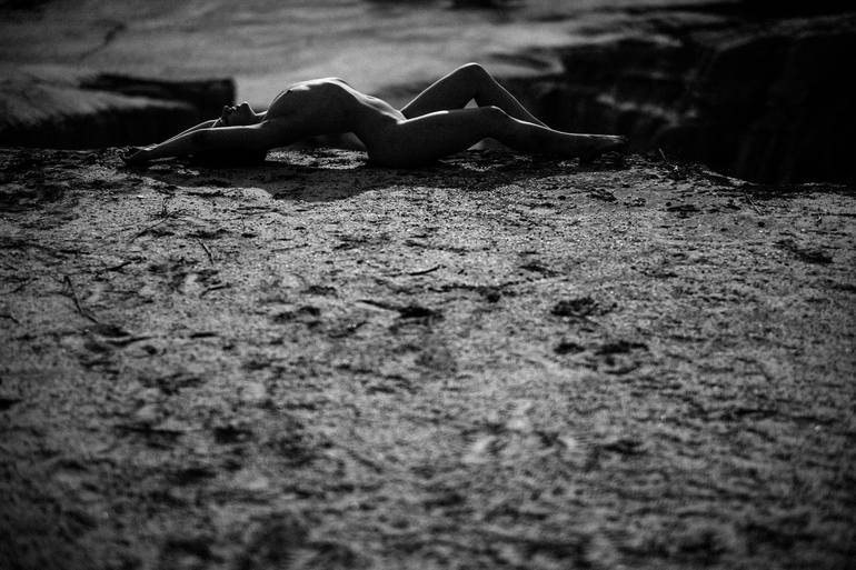 Black And White Beach Nude - Lazy Sunday - naked on the Beach - Limited Edition of 5 Photography by  Martin Slotta | Saatchi Art