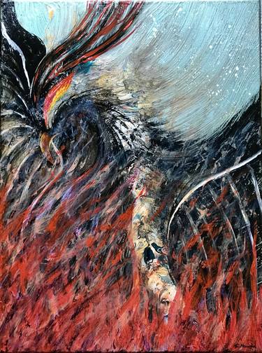 Original Abstract Expressionism Classical Mythology Paintings by Cristina Hamza