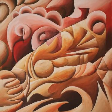 Original Cubism Abstract Paintings by Themis Papapanagiotou