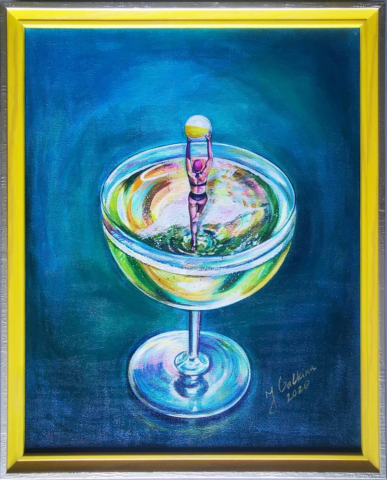 Original Surrealism Food & Drink Painting by Jelena Galkina