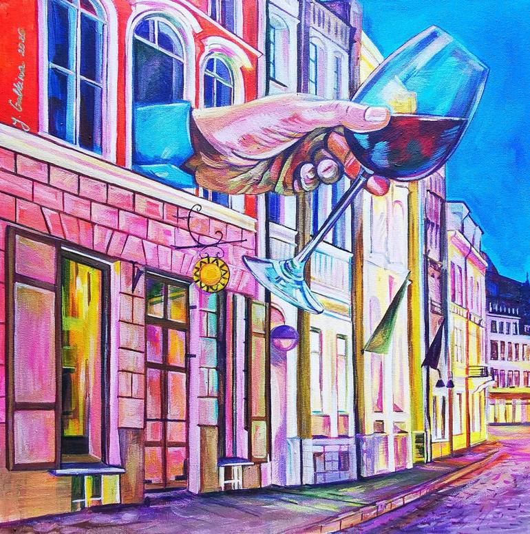 Original Surrealism Architecture Painting by Jelena Galkina